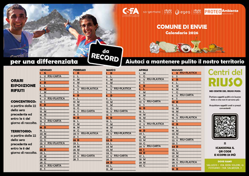 Servizio raccolta porta a porta - Calendario 2026 â€“